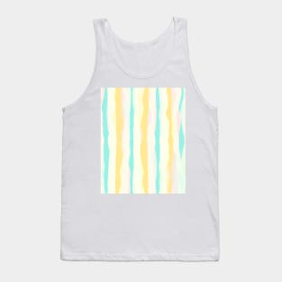 Wavy stripes in delicate colors, decorative vertical bands in joyful palette Tank Top